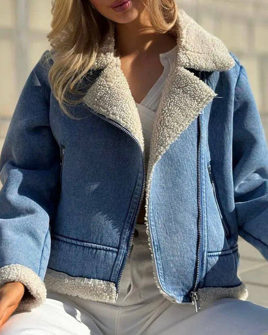 Cecilia Plush Denim Jacket